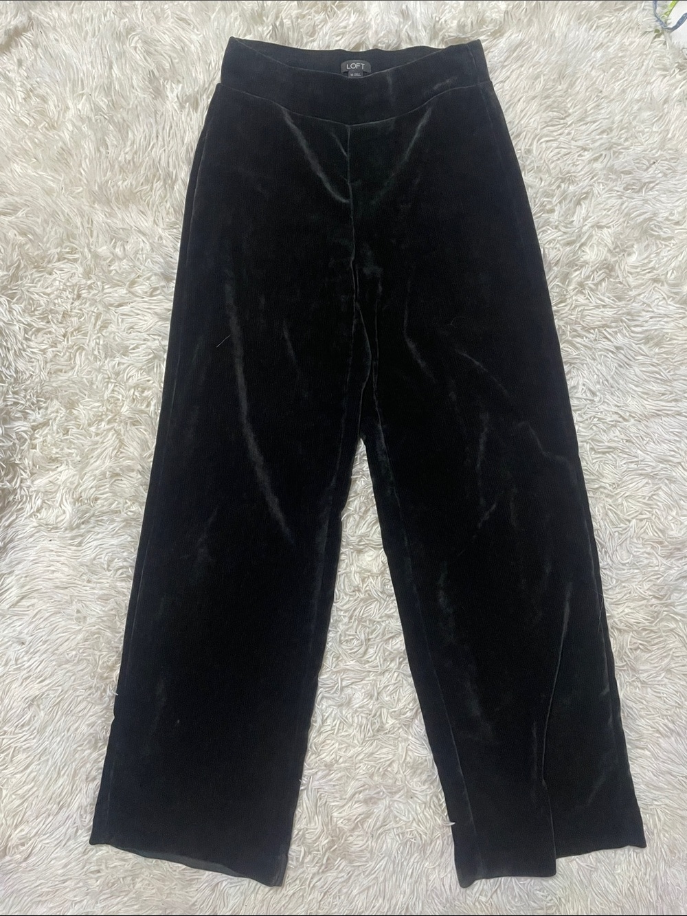 LOFT Black Velvet Palazzo Pants